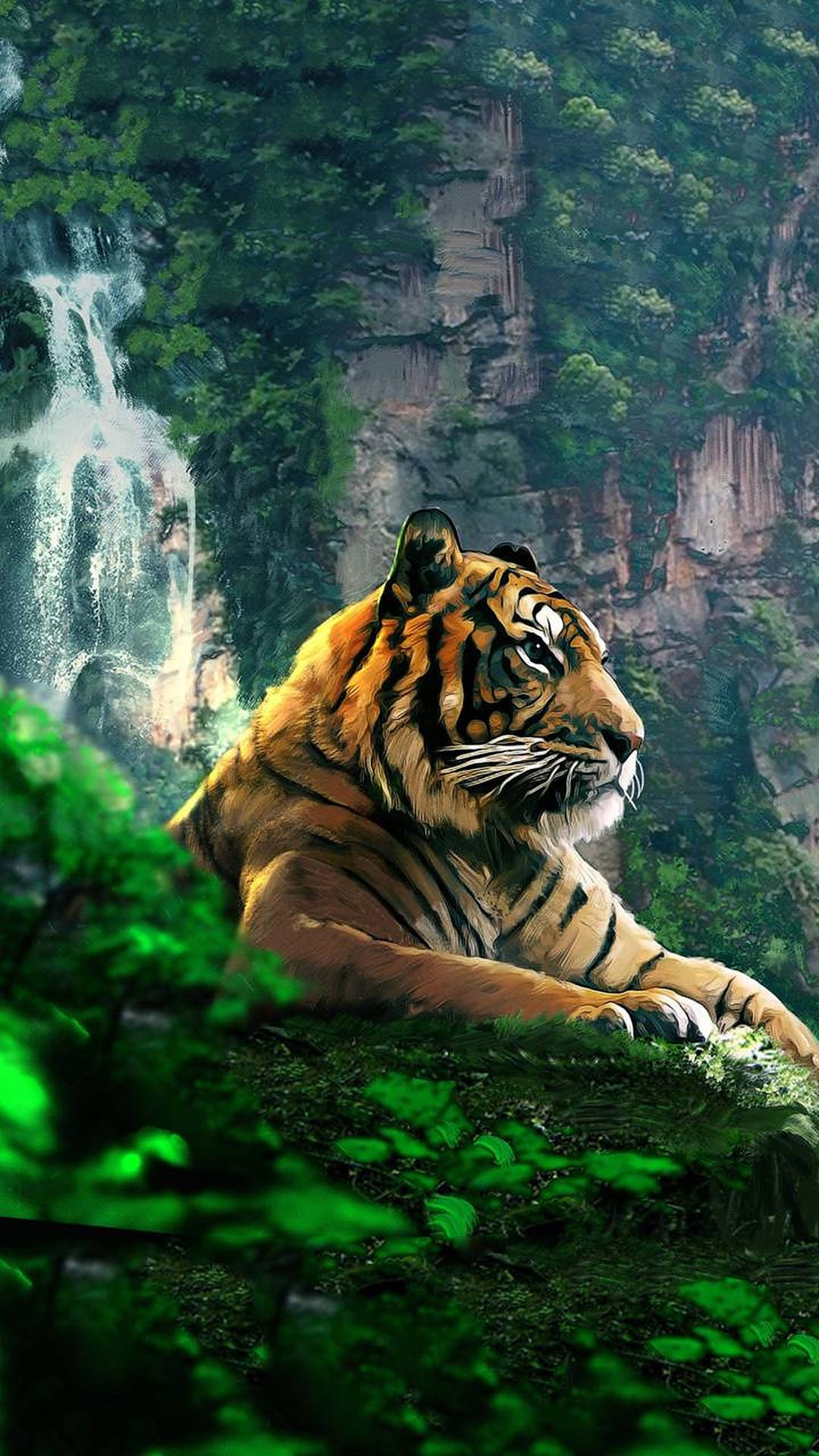Powerful Wild Animal Tiger Background