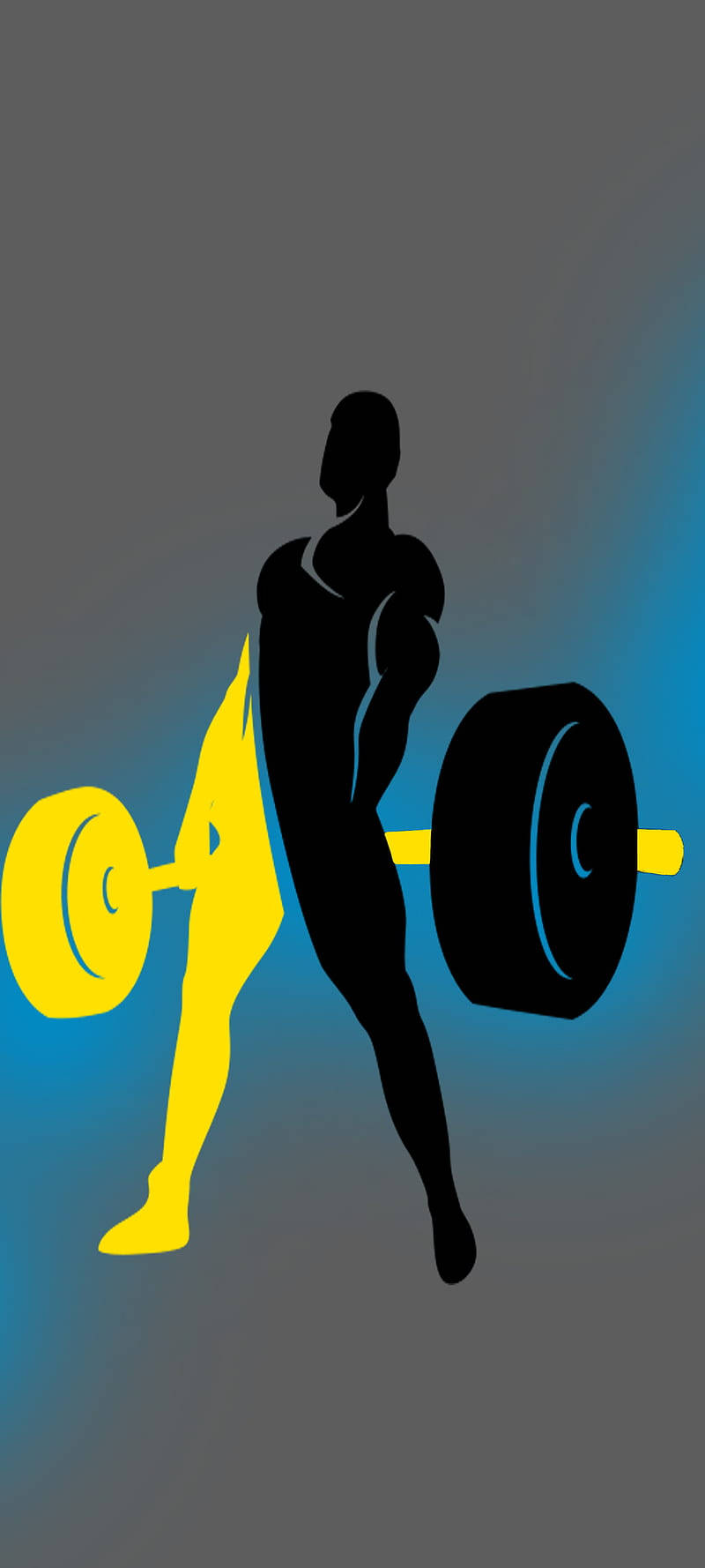 Powerlifting Exercise Black & Yellow Graphic Art Background