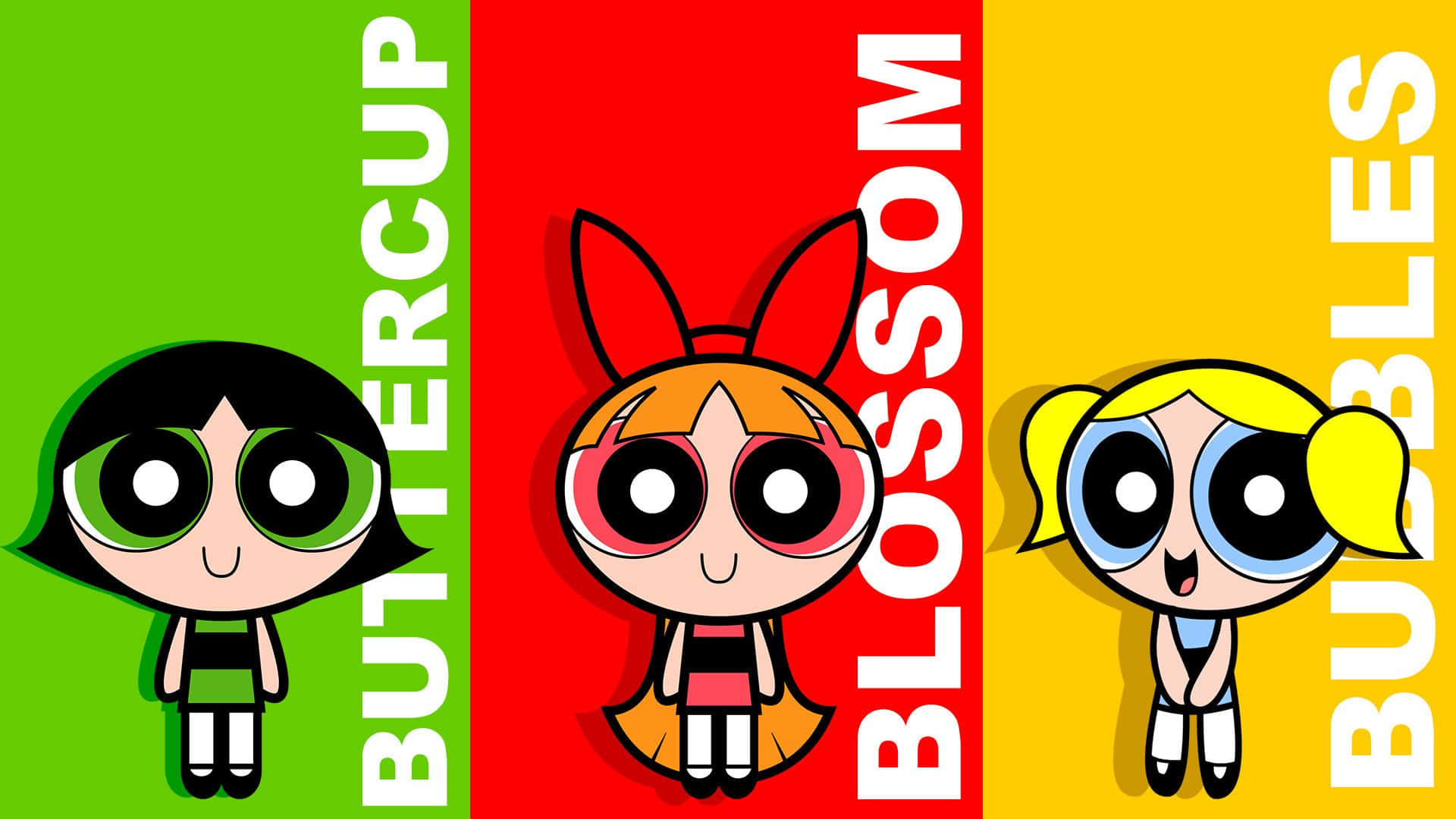 Powerpuff Girls Aesthetic Digital Illustration Background