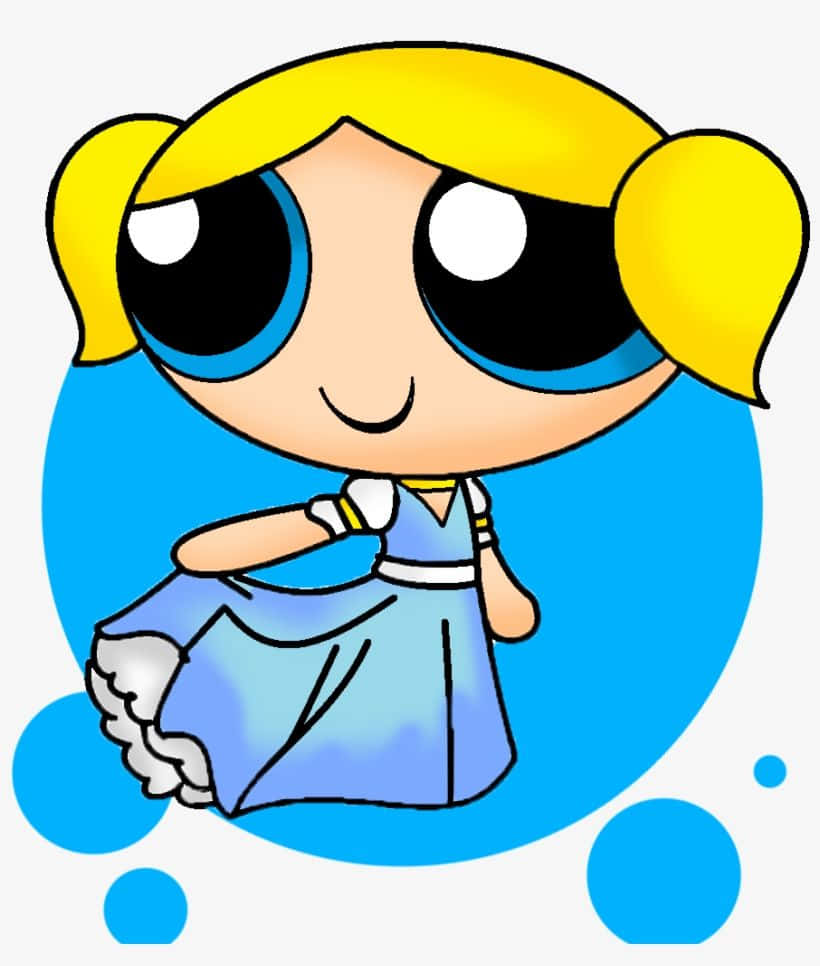 Powerpuff Girls Bubbles Blue Dress Background