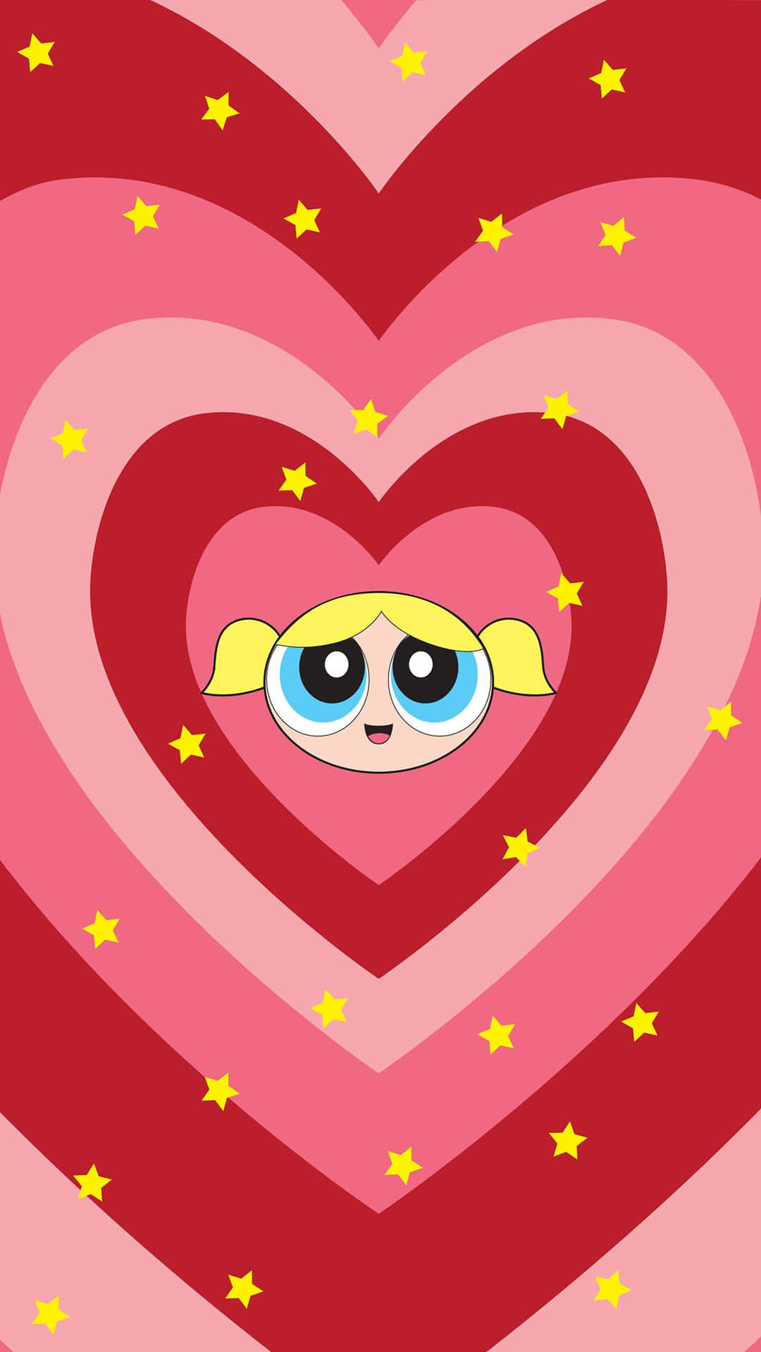 Powerpuff Girls Bubbles Concentric Heart Background