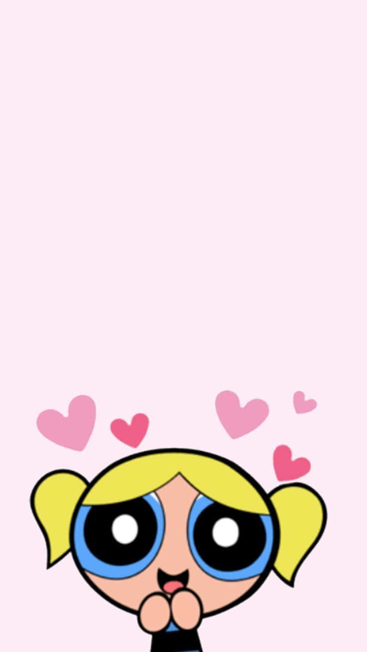 Powerpuff Girls Bubbles Heart Background