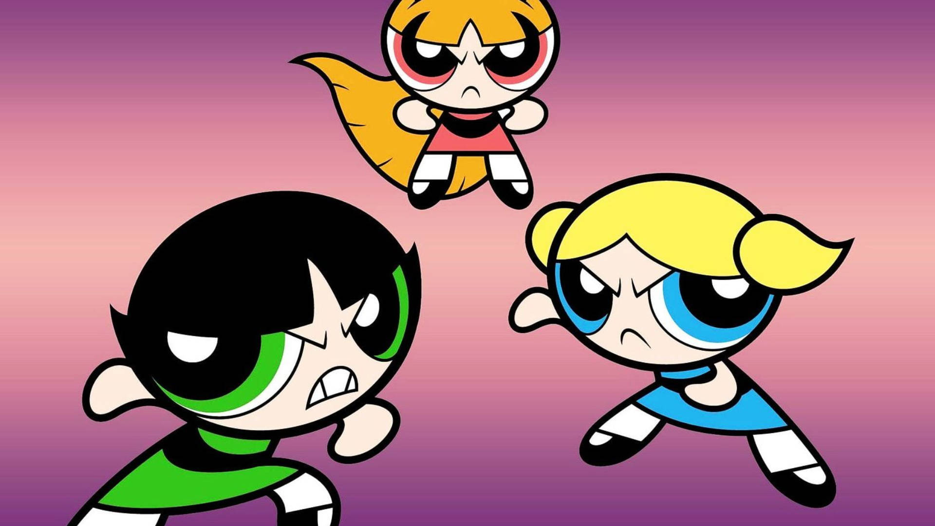 Powerpuff Girls Cartoon Scene Background