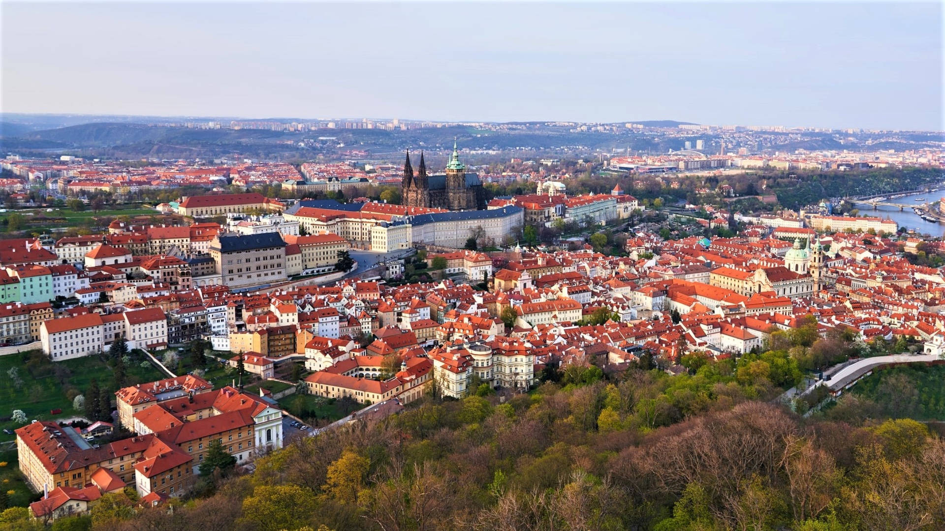 Prague Aerial View Czech Republic