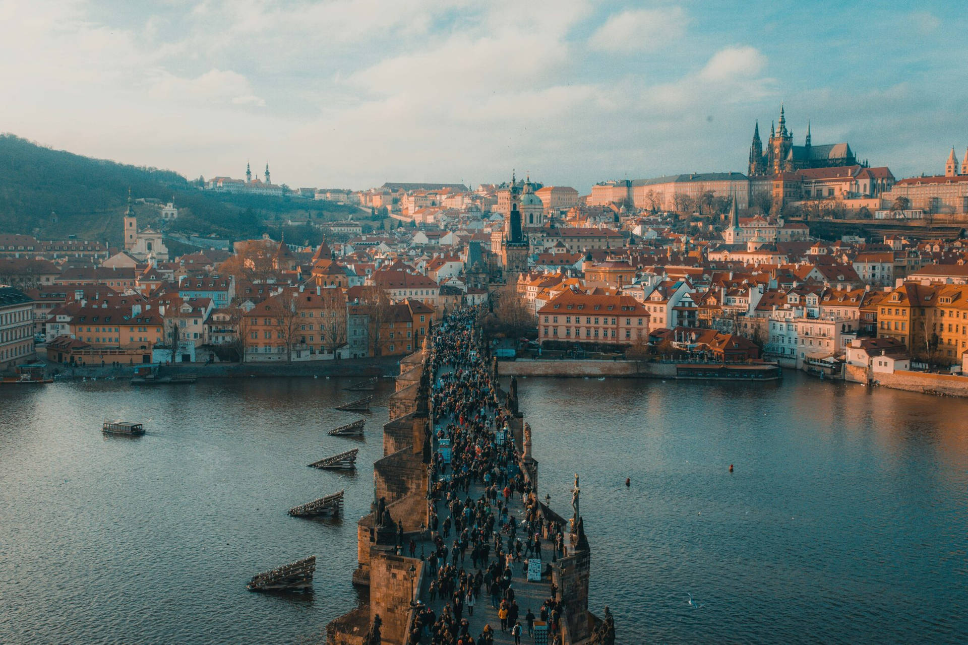 Prague And Vltava Background