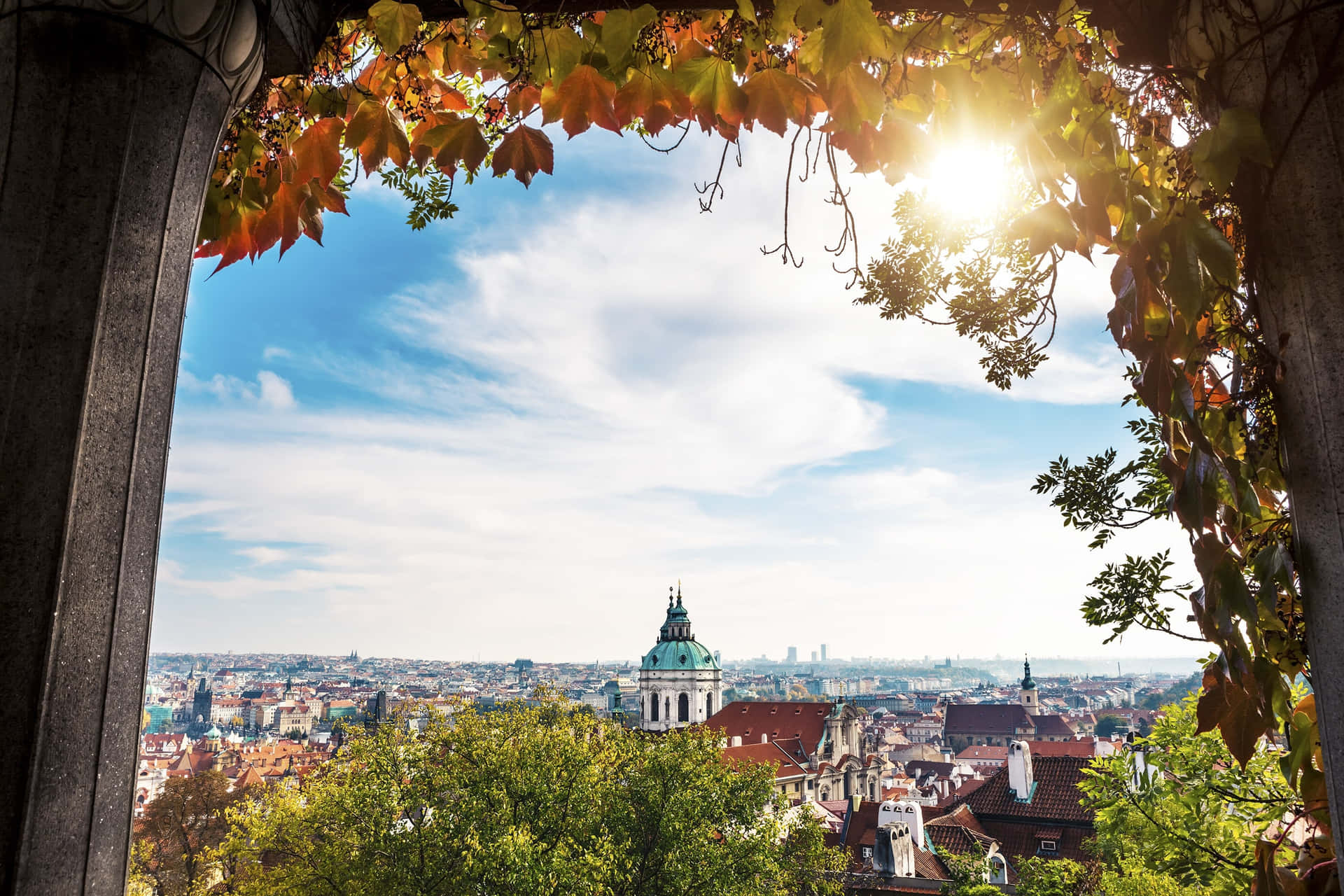 Prague Castle From Afar Background