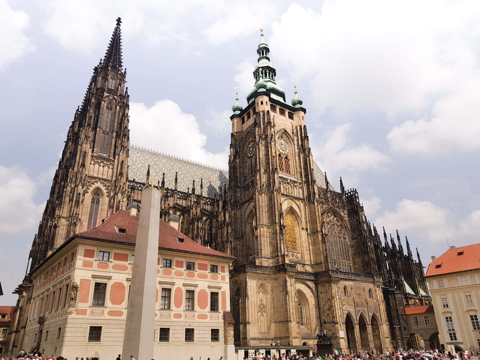 Prague Castle Low Angle Background