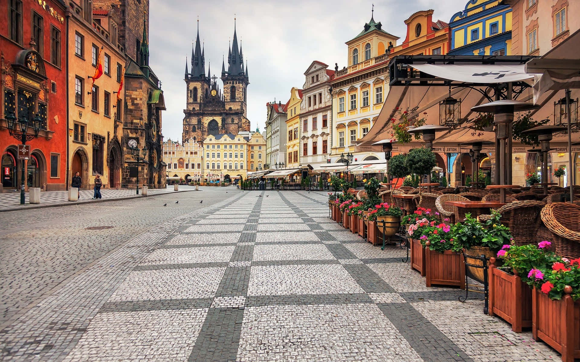 Prague Castle View From Town Square Background