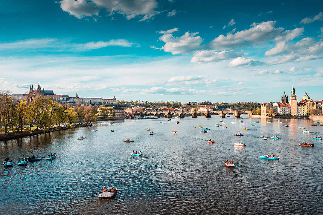 Prague City Normal Life Desktop Background