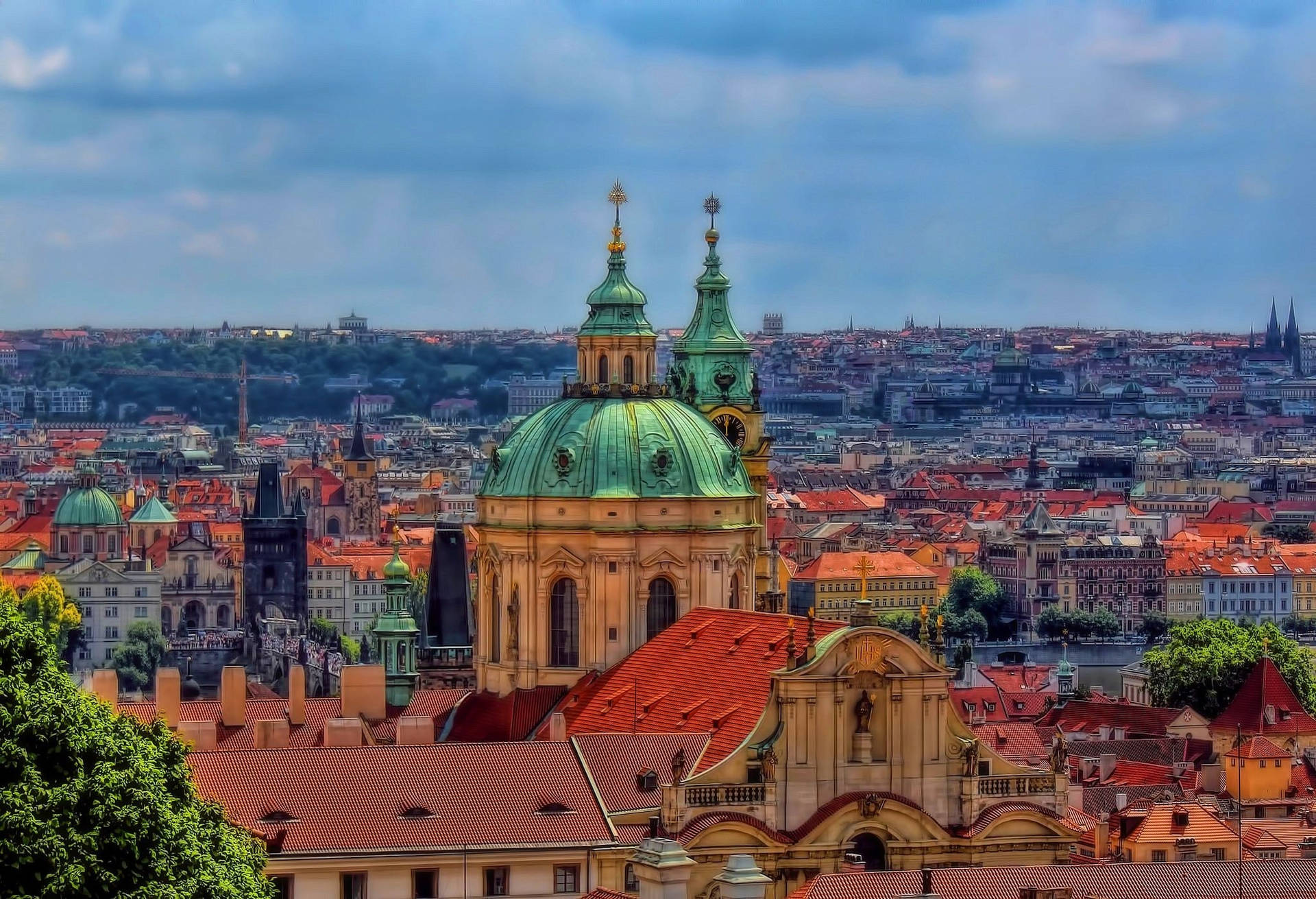 Prague Cityscape Czech Republic Background