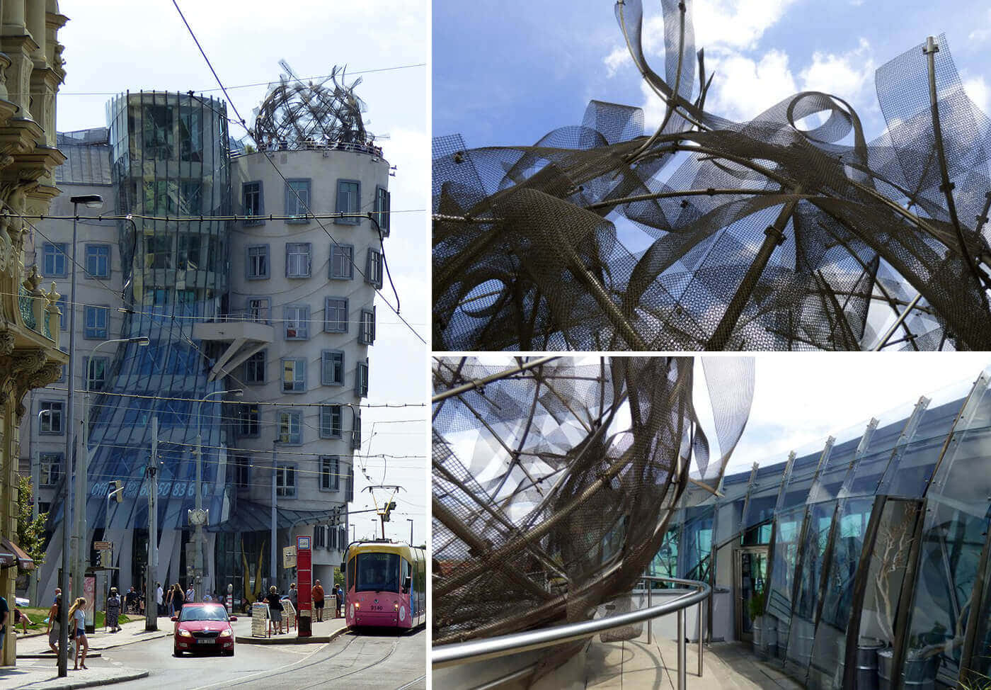 Prague Dancing House Photo Collage Background