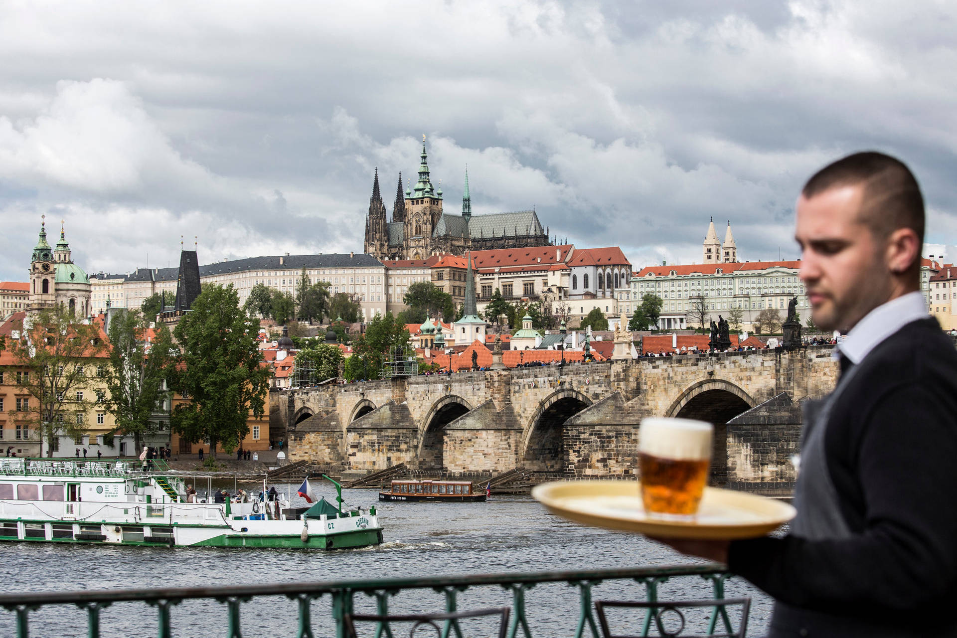 Prague's Vltava River Background