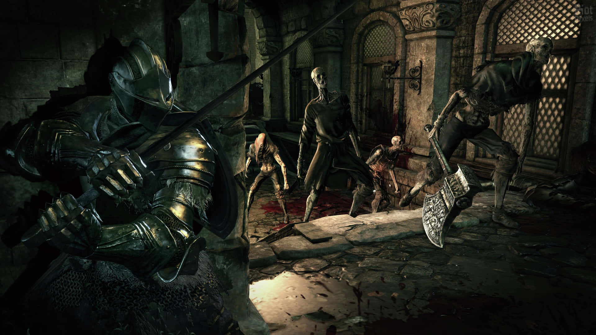 Praise The Sun With Solaire In Dark Souls Background