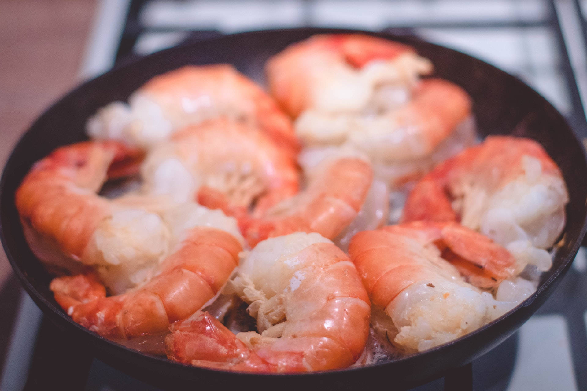 Prawns Cocktail Served In Black Bowl Background