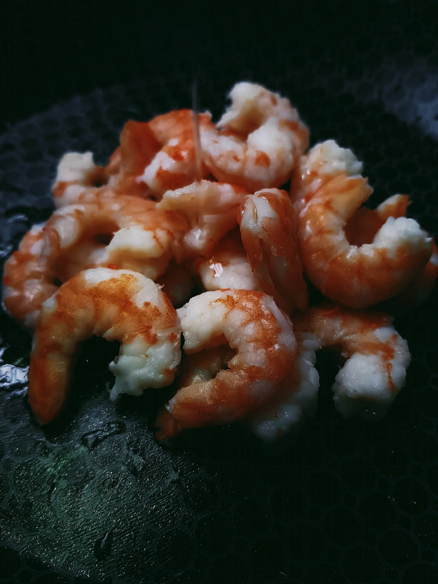 Prawns Freshly Peeled On A Pan