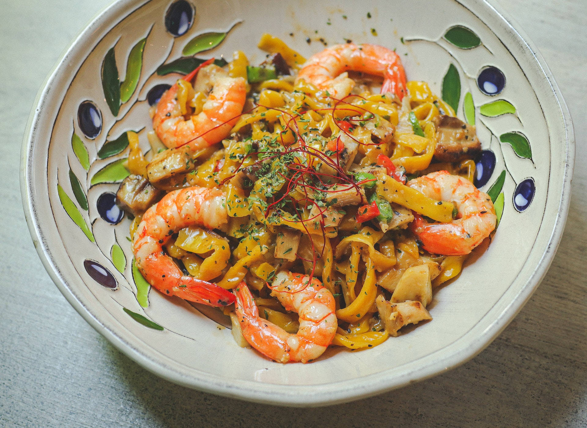 Prawns Salted Egg Pasta Spaghetti Background