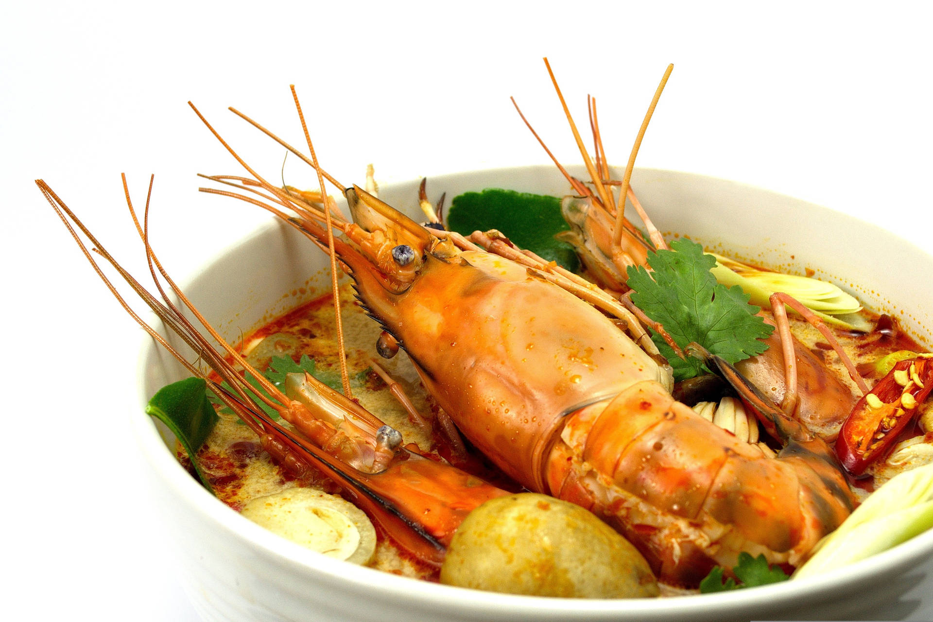 Prawns With Spicy Broth Background