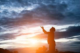 Prayer Dark Clouds Sunset Background