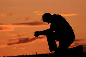 Prayer Sunset Kneeling Background