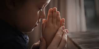 Prayer Young Child Hands Background