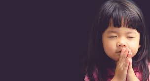 Prayer Young Girl Eyes Closed Background