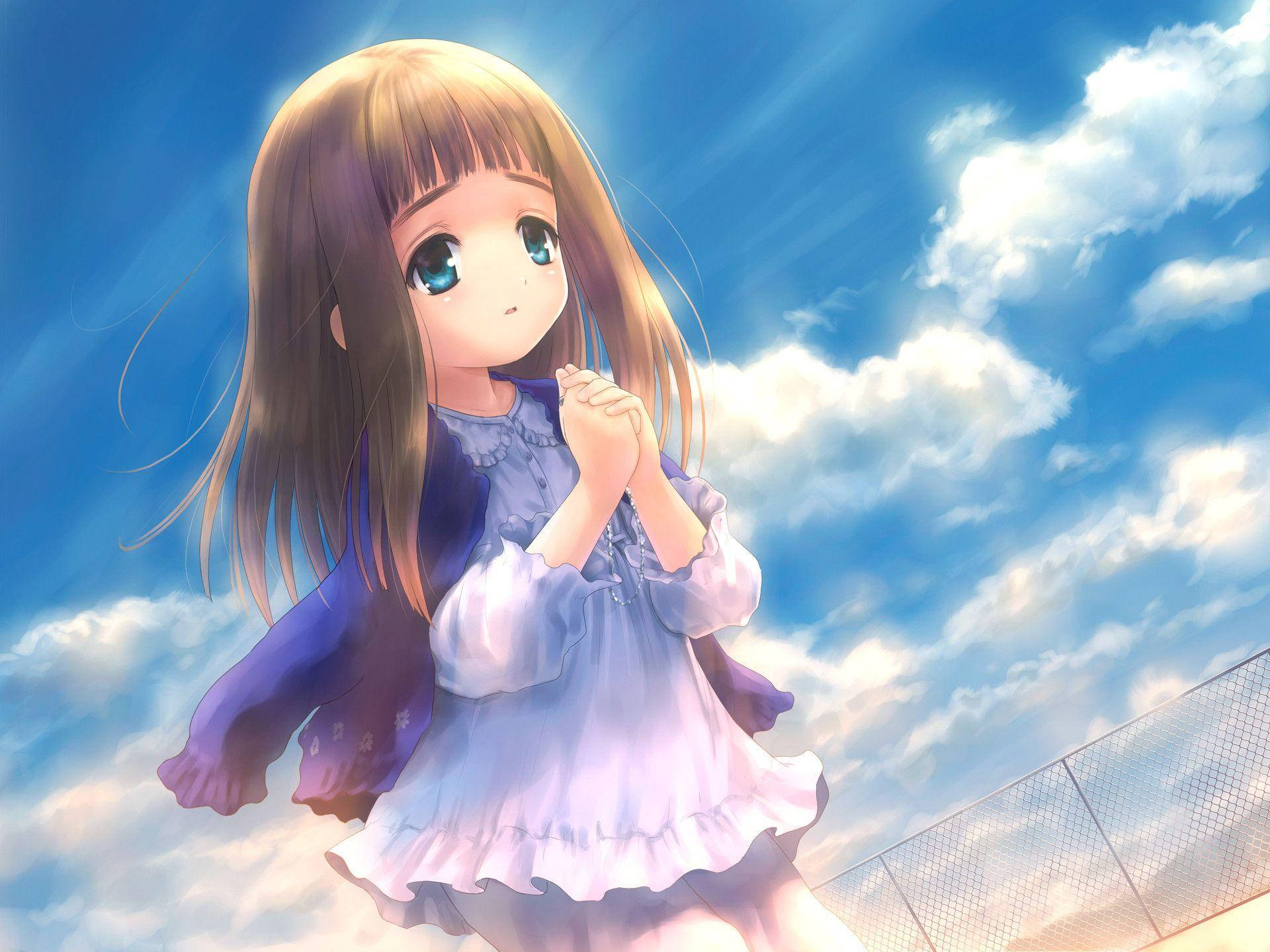 Praying Anime Kid Background