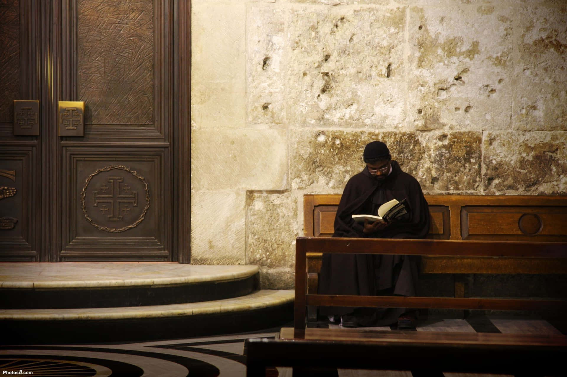 Praying At The Catholic Church Background