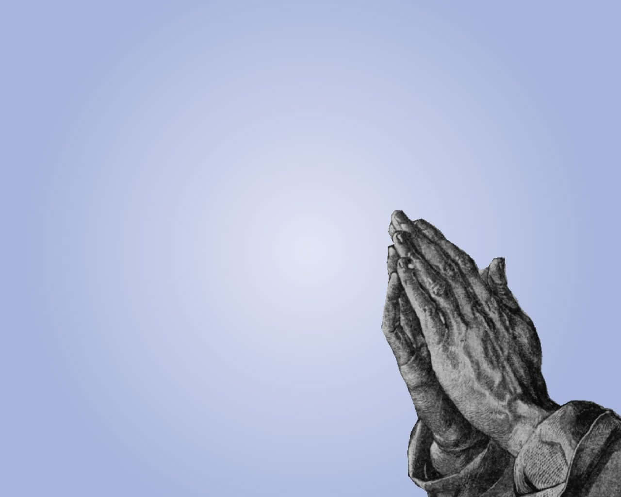 Praying Hands Reaching Up In Deep Contemplation