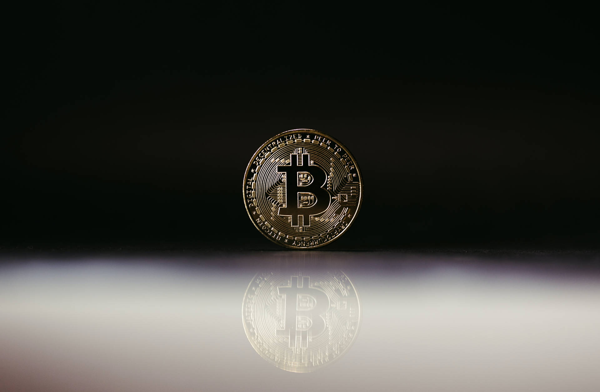 Precious Bitcoin Symbol Black Background Background