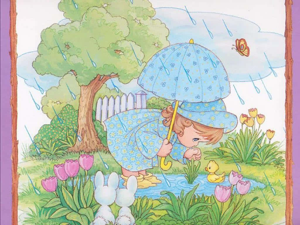 Precious Moments Rainy Day Friendship Background