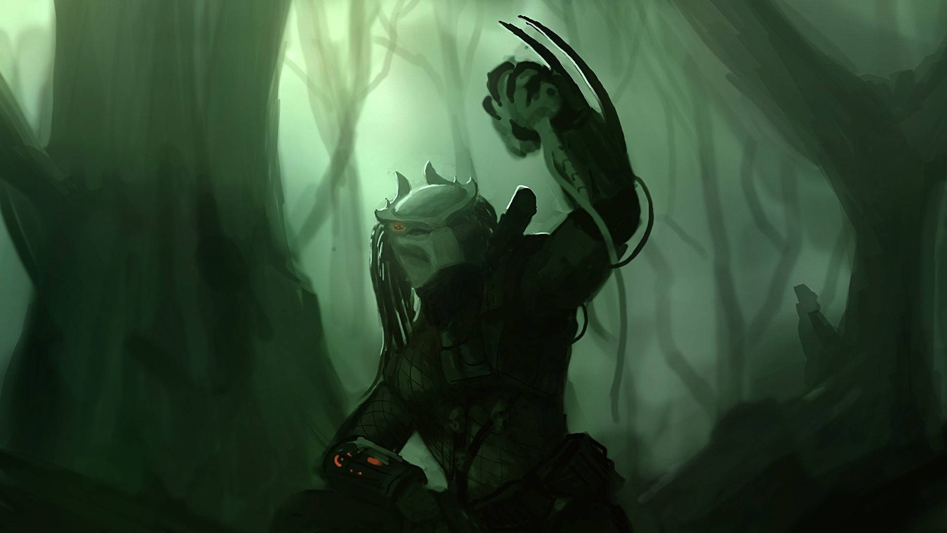 Predator In The Forest Background