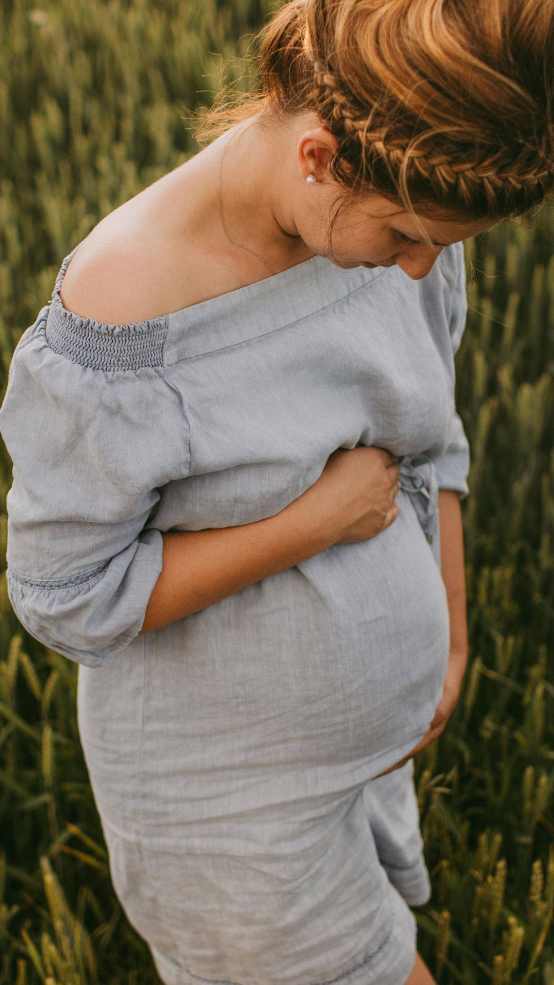 Pregnancy Grassy Field Background