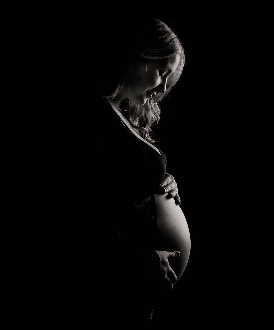 Pregnant Belly Monochrome Aesthetic Background