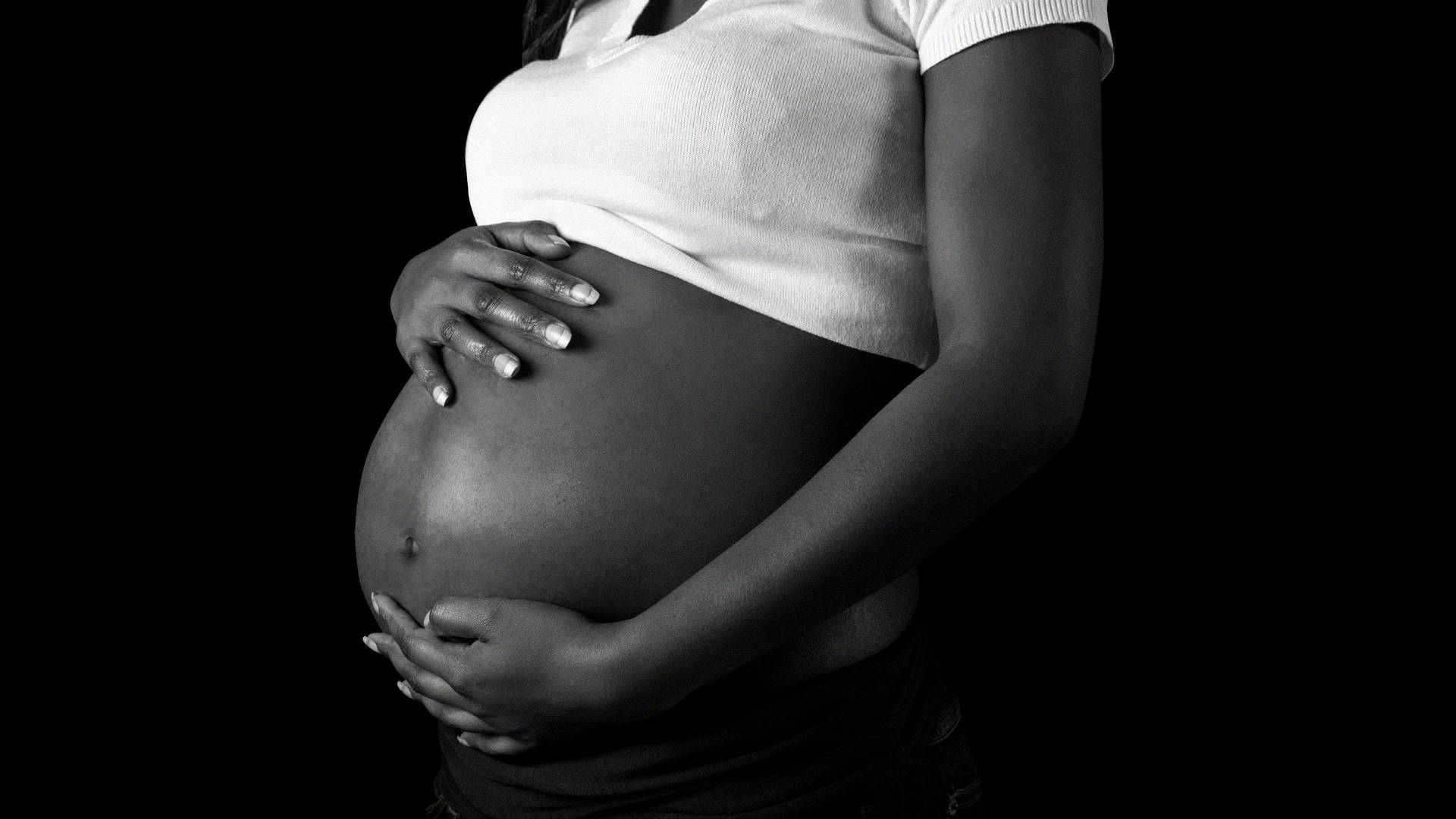 Pregnant Belly Monochrome Stomach Background