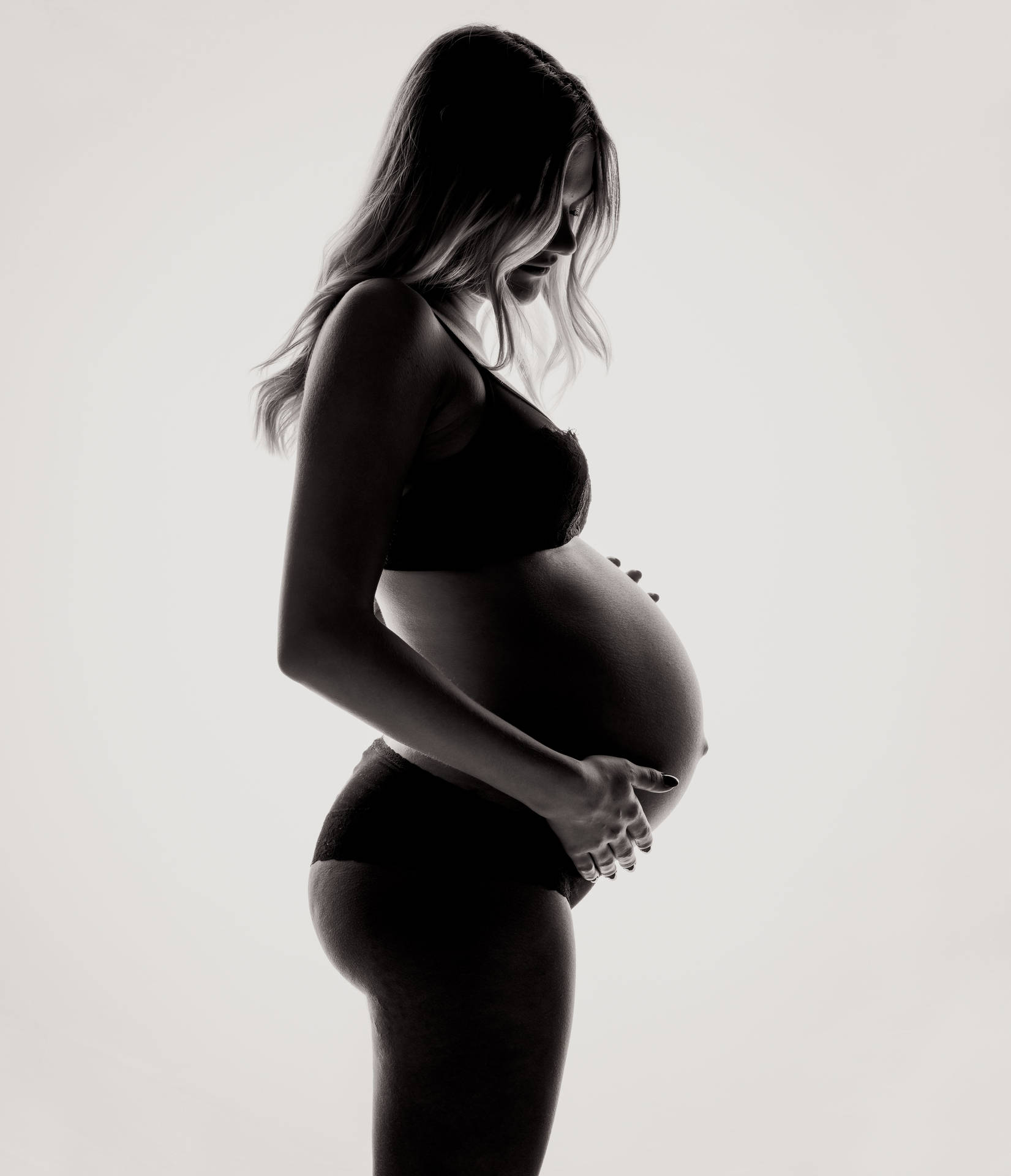 Pregnant Belly Silhouette Background