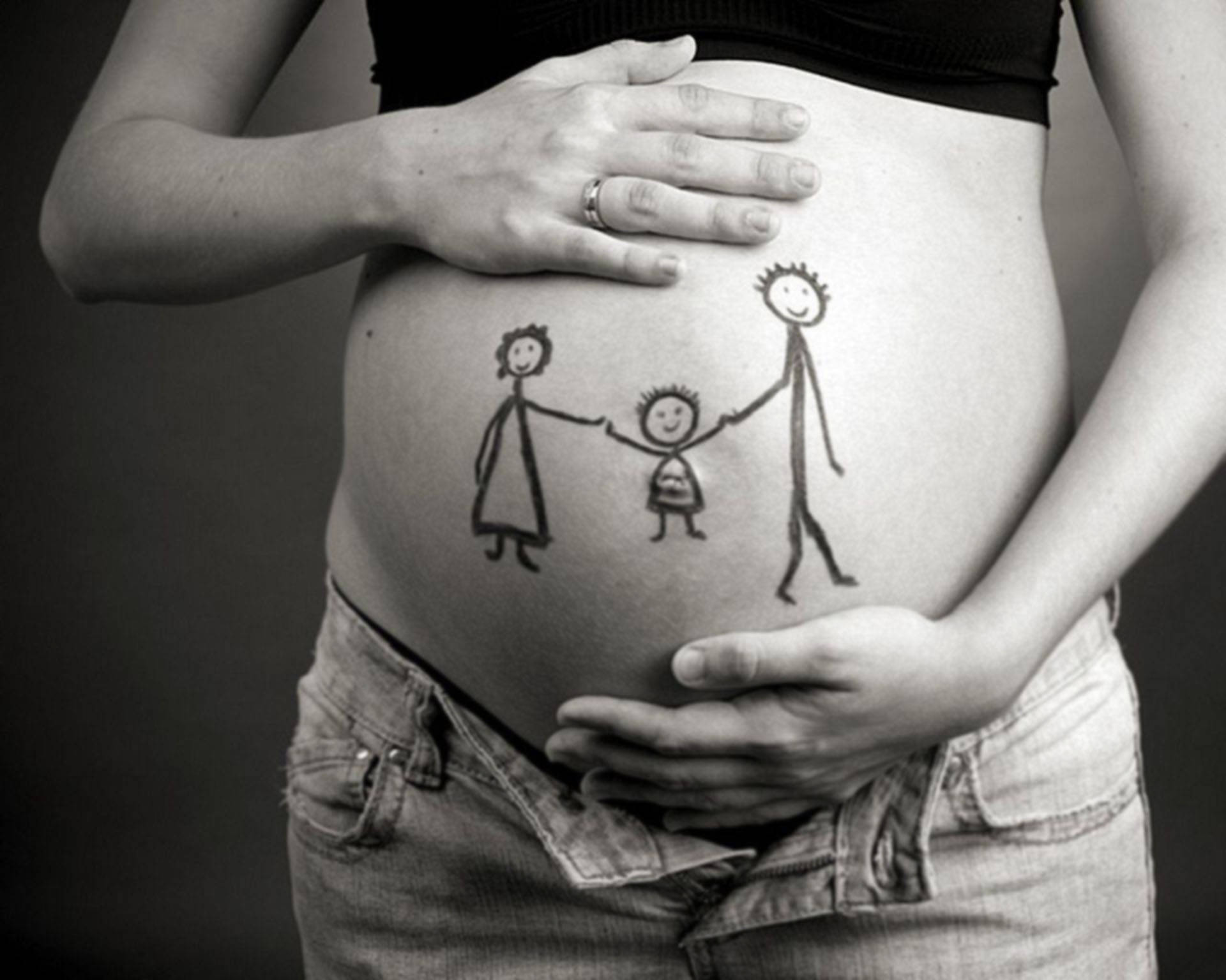 Pregnant Bump Family Drawing Background