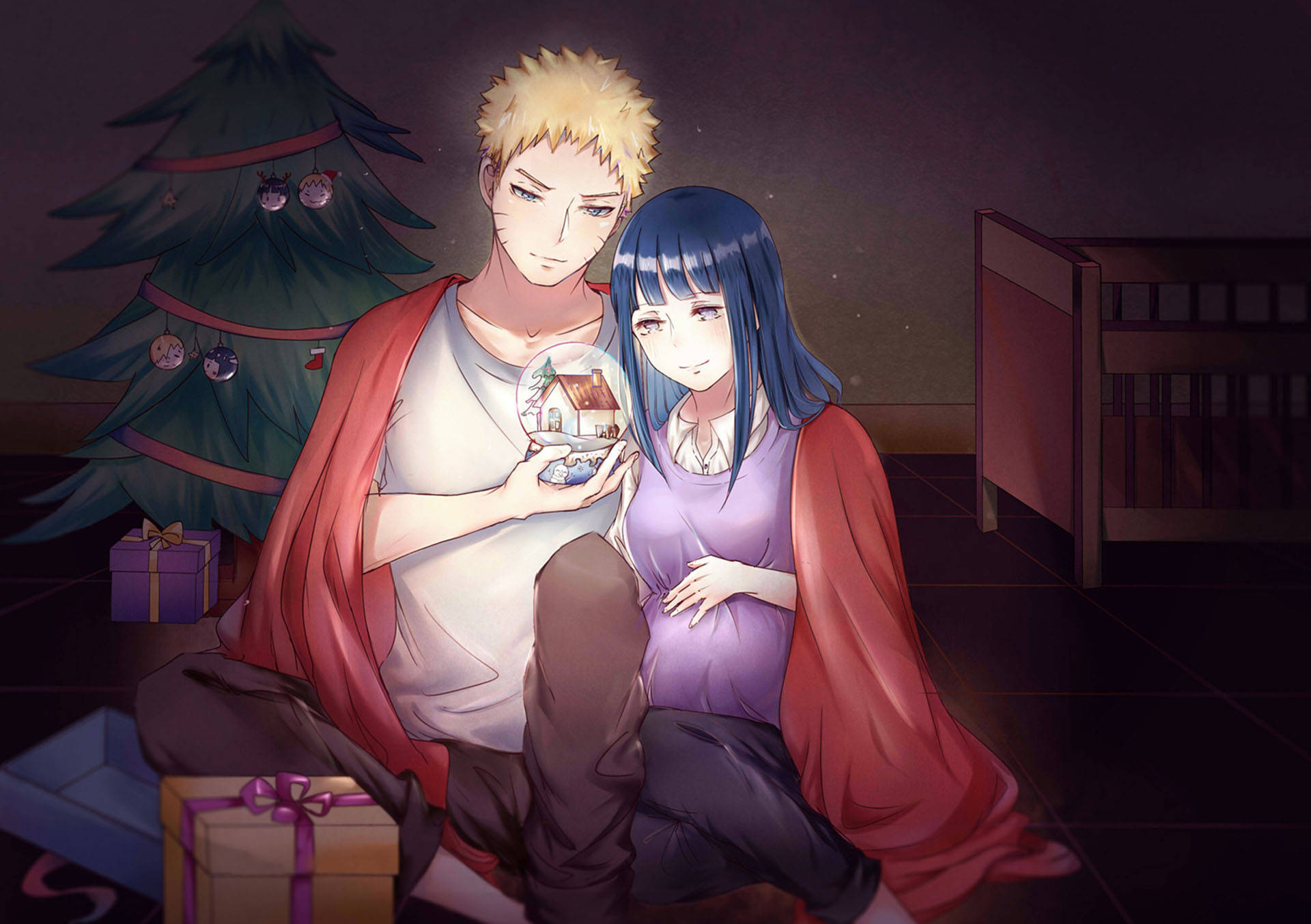 Pregnant Hinata With Naruto Background