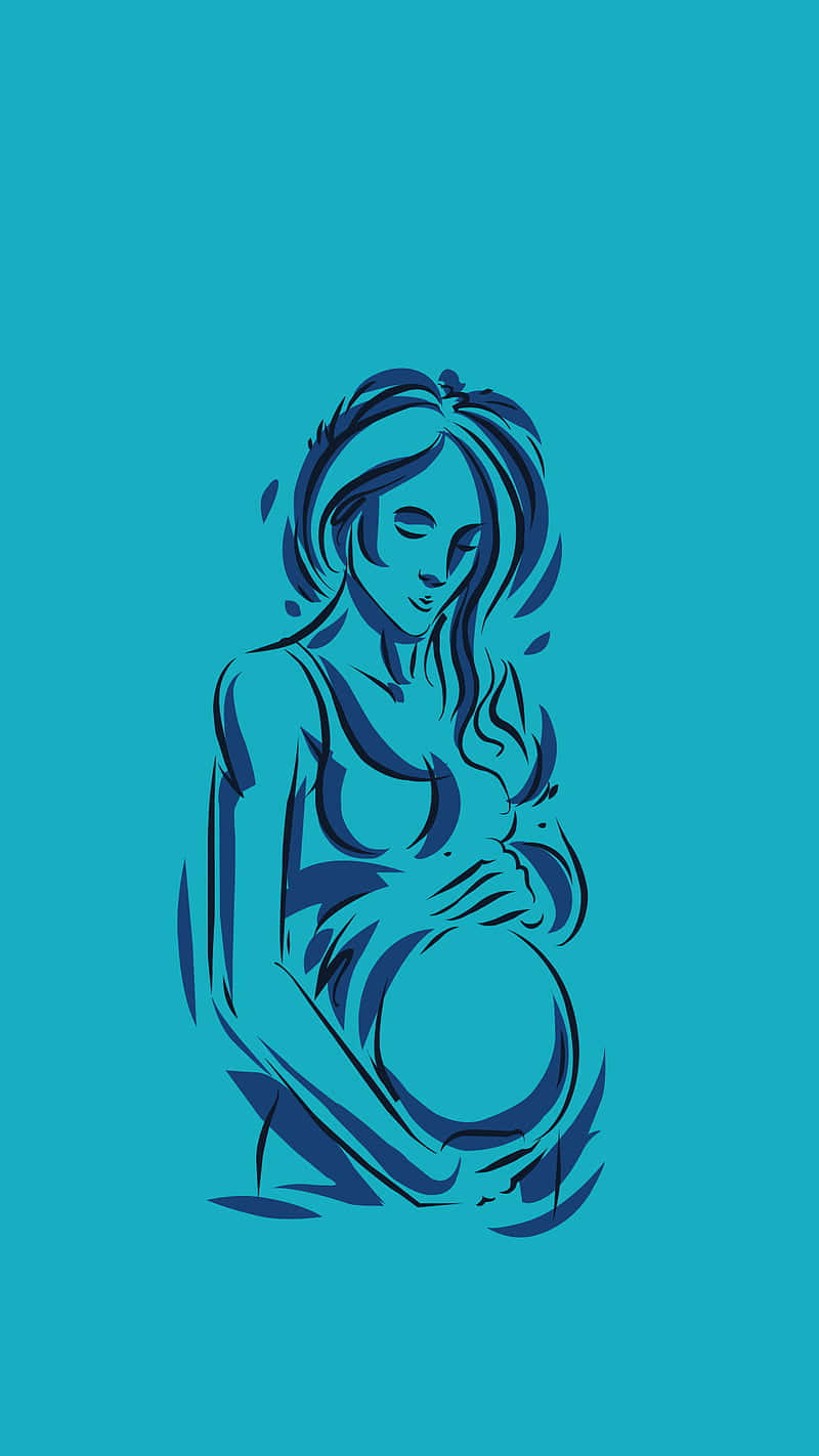 Pregnant Woman Drawn Digital Art