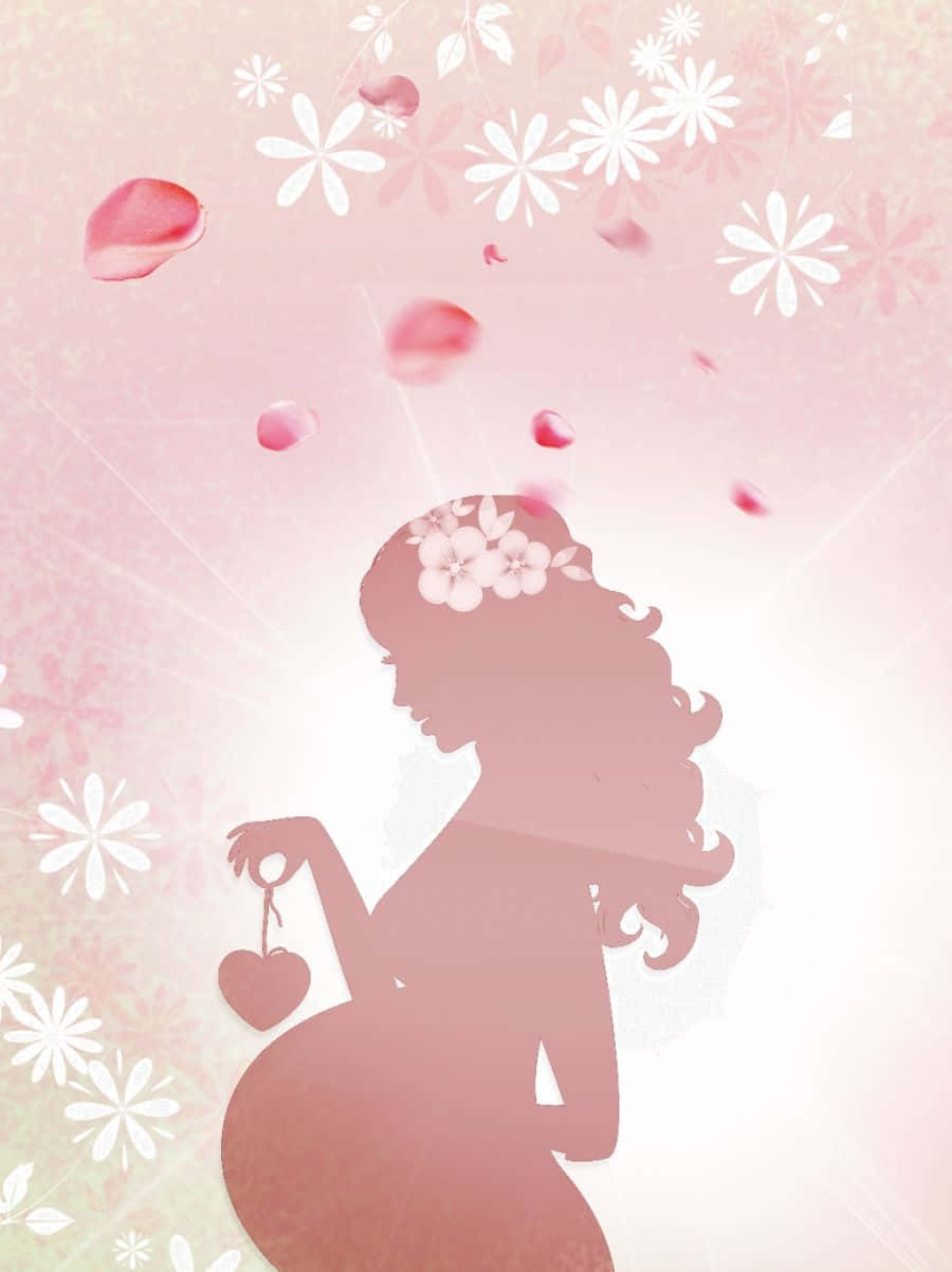 Pregnant Woman Heart Digital Art Background