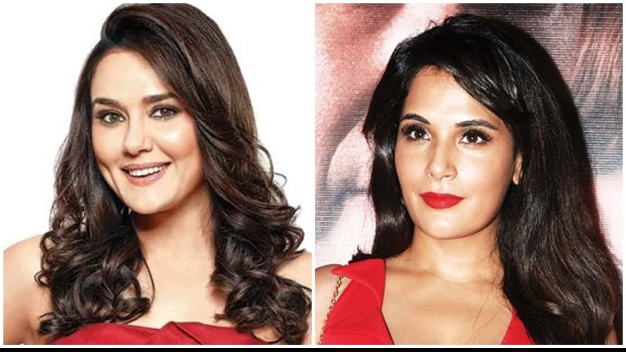 Preity Zinta Collage Long Hair Background