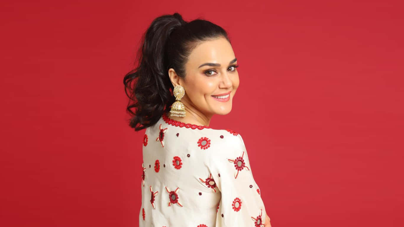 Preity Zinta Red Background Background