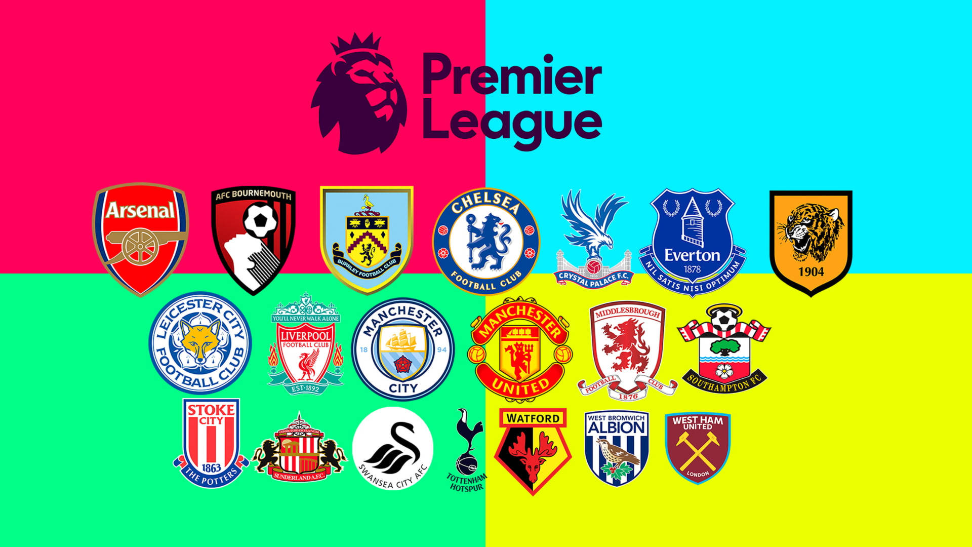 Premier League Team Emblems Showdown Background