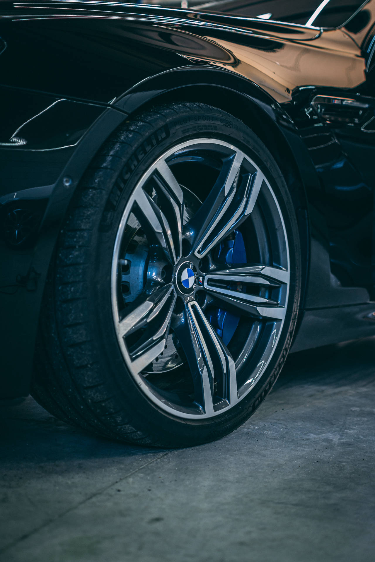 Premium Black Bmw Wheels Background