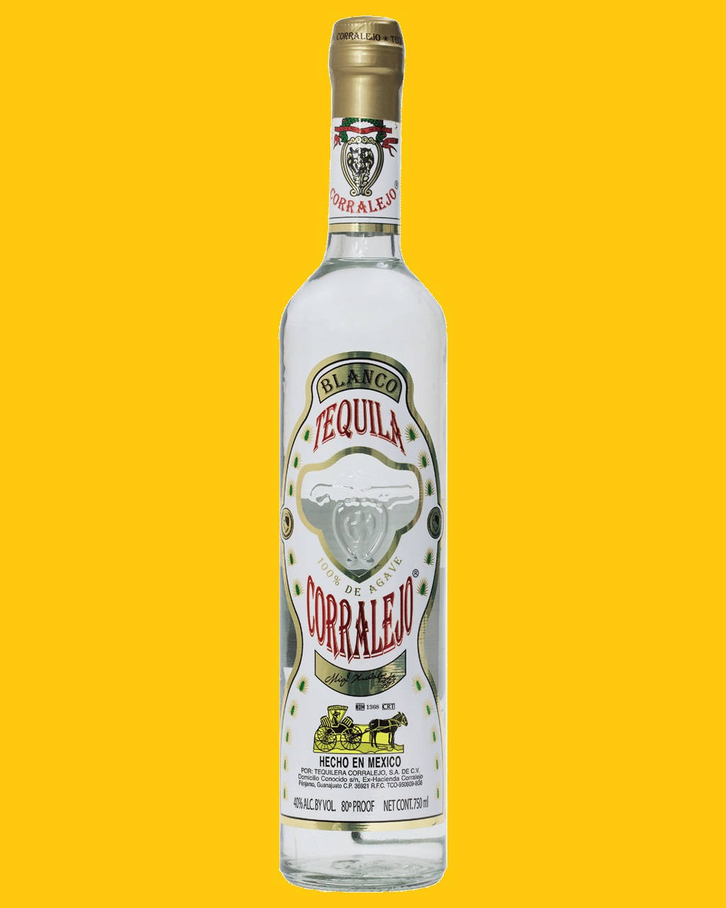 Premium Bottle Tequila Corralejo Blanco Background