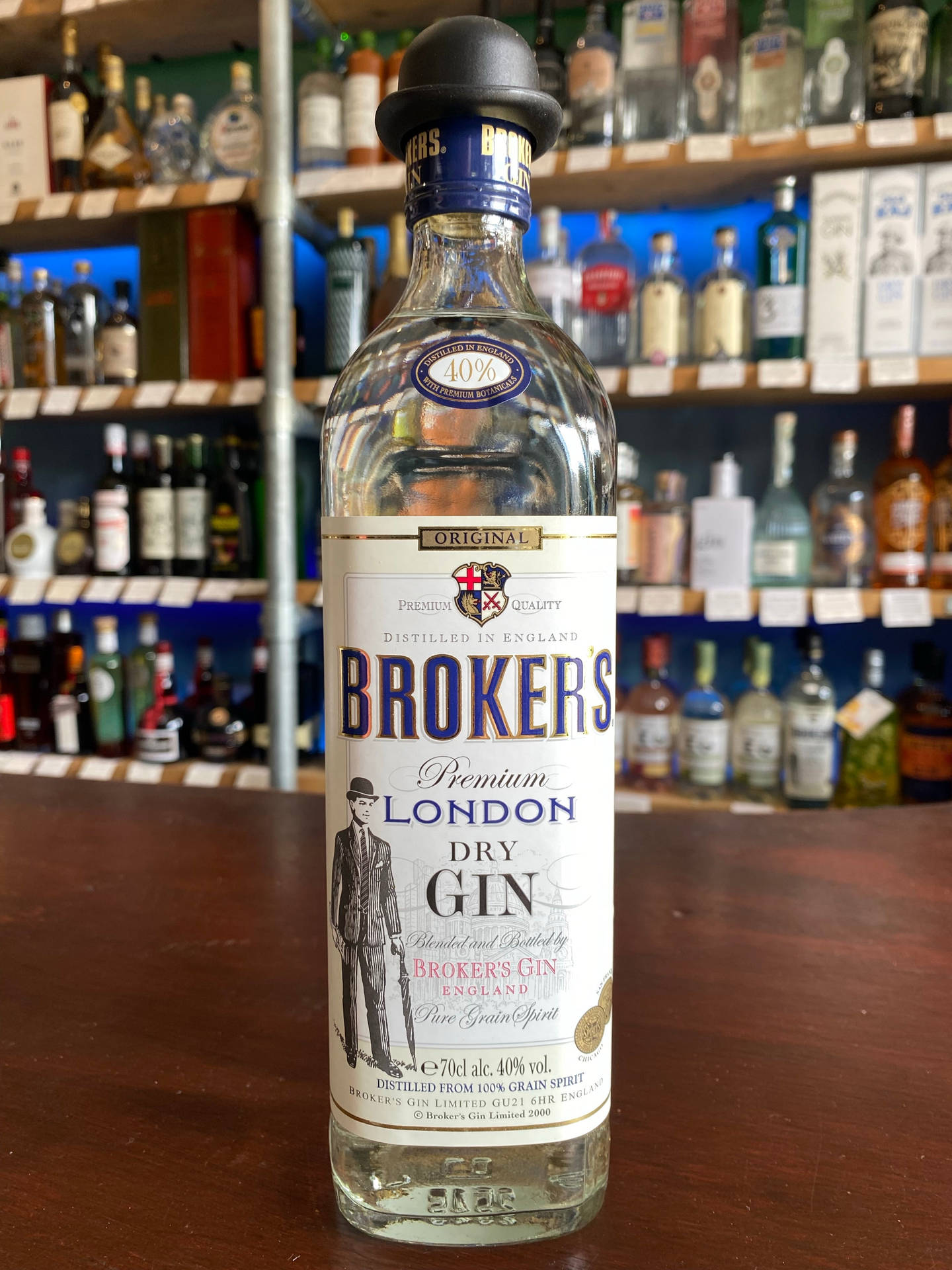 Premium Brokers Gin Bottle Background