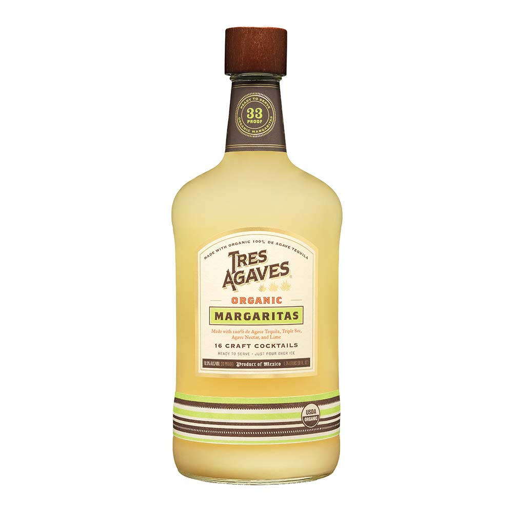 Premium Tres Agaves Organic Margarita In A Glass Background