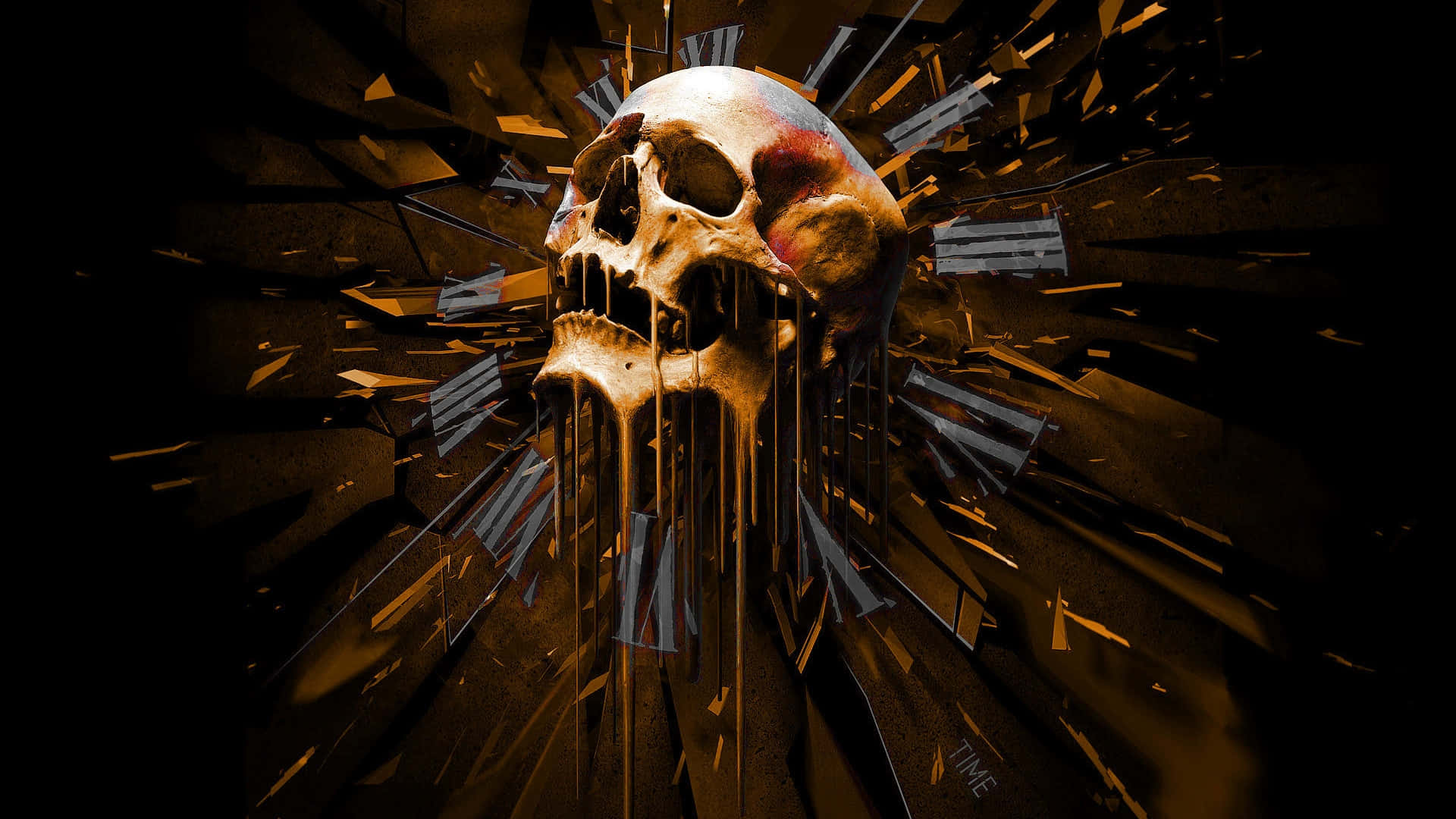 Prepare For A Spooky Night With This Evil Skull! Background