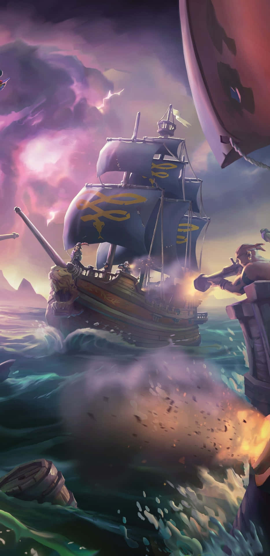 Prepare For A Swashbuckling Adventure With Sea Of Thieves For Your Phone Background