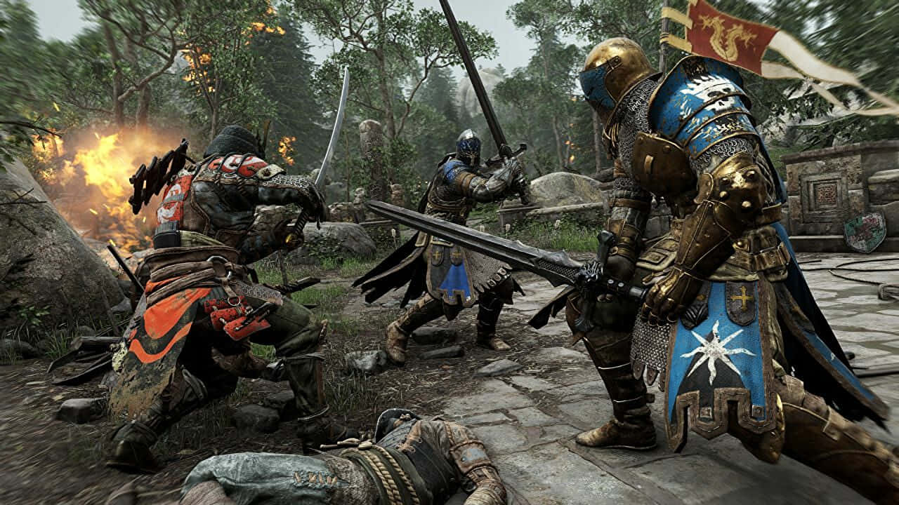 Prepare For Battle In The Iconic Warden Armor From For Honor Background