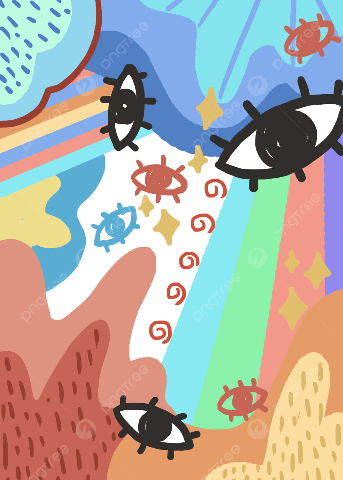 Preposterous Design With Eyes Background